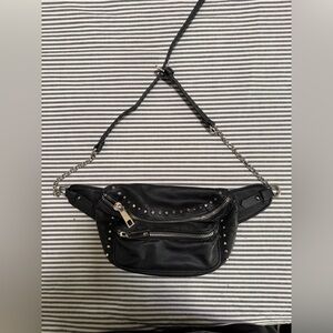 Topshop Black Studded Crossbody Bag